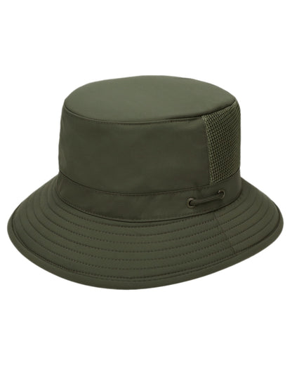Thyme Green Coloured Tilley Airflo LTM1 Bucket Hat on white background 