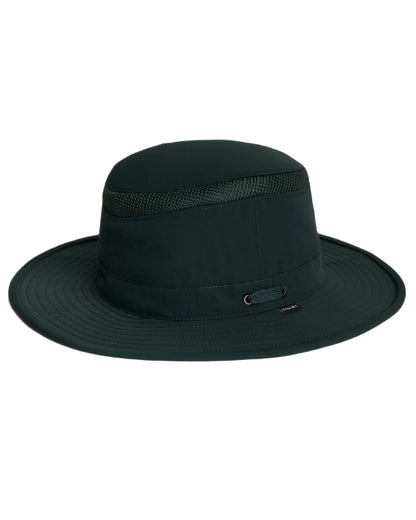 Evergreen Coloured Tilley Airflo Medium Brim Recycled Hat on white background 