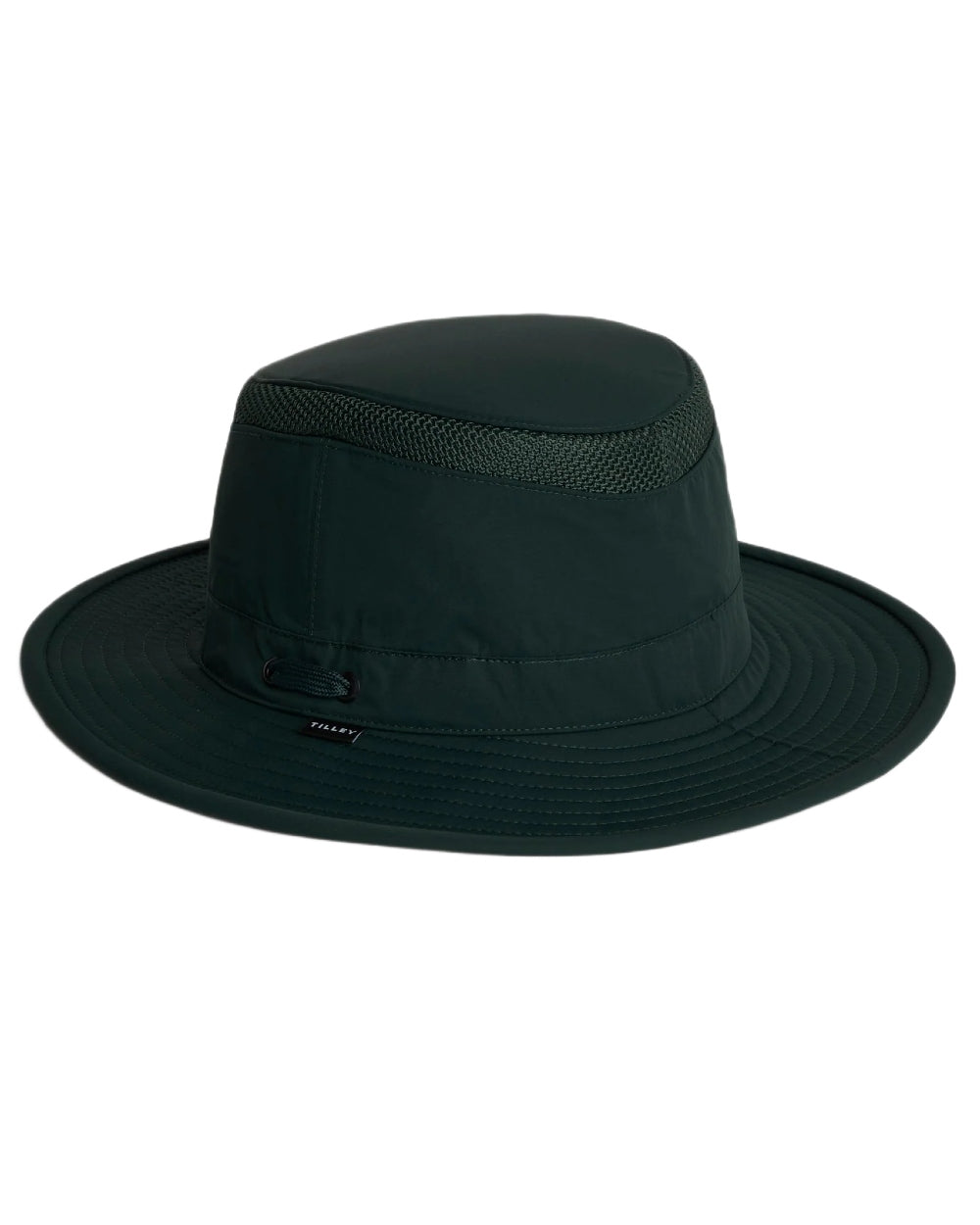 Evergreen Coloured Tilley Airflo Medium Brim Recycled Hat on white background 