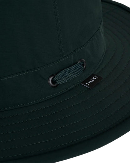 Evergreen Coloured Tilley Airflo Medium Brim Recycled Hat on white background 