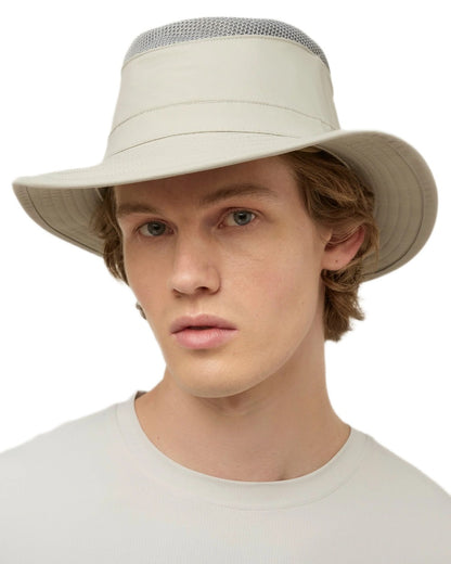 Rock Face Coloured Tilley Airflo Medium Brim Recycled Hat on white background 