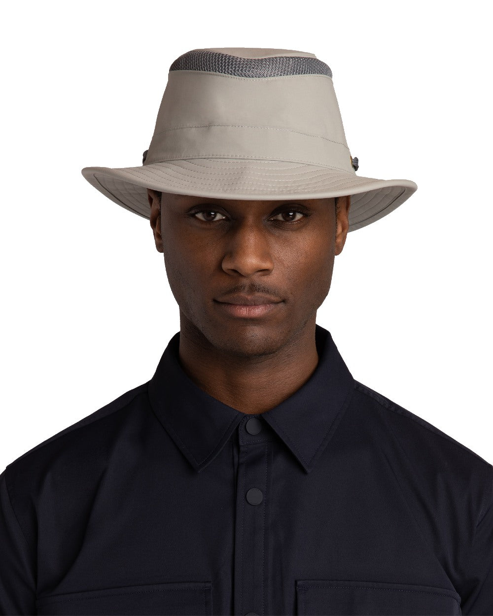 Rock Face Coloured Tilley Airflo Medium Brim Recycled Hat on white background 