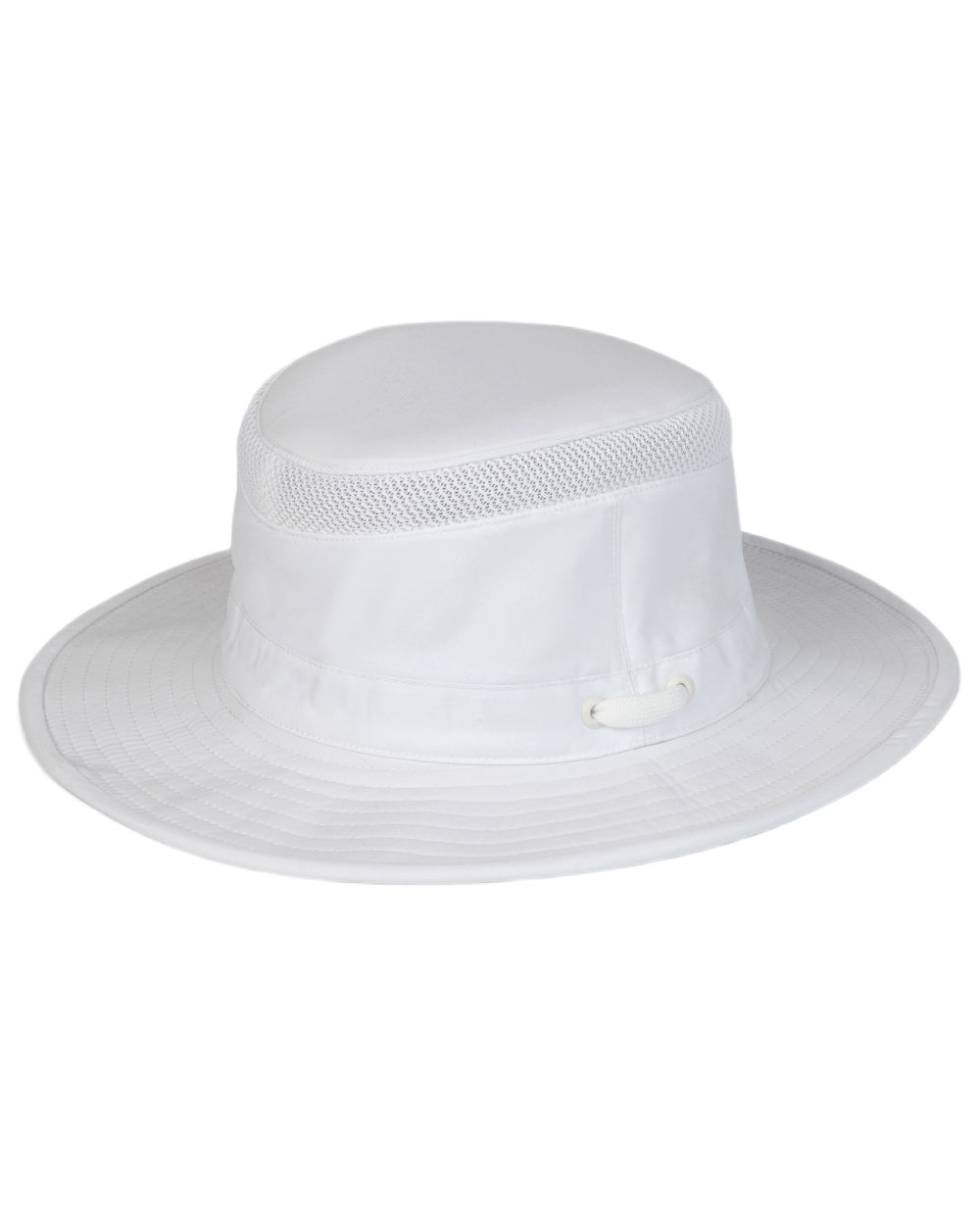 White Coloured Tilley Airflo Medium Brim Recycled Hat on white background 