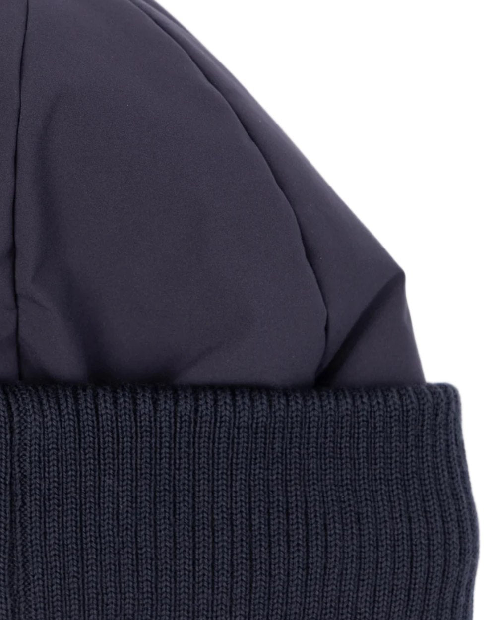 Dark Navy coloured Tilley Airlite Down Padded Beanie on white background 