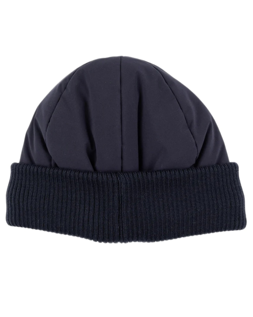 Dark Navy coloured Tilley Airlite Down Padded Beanie on white background 