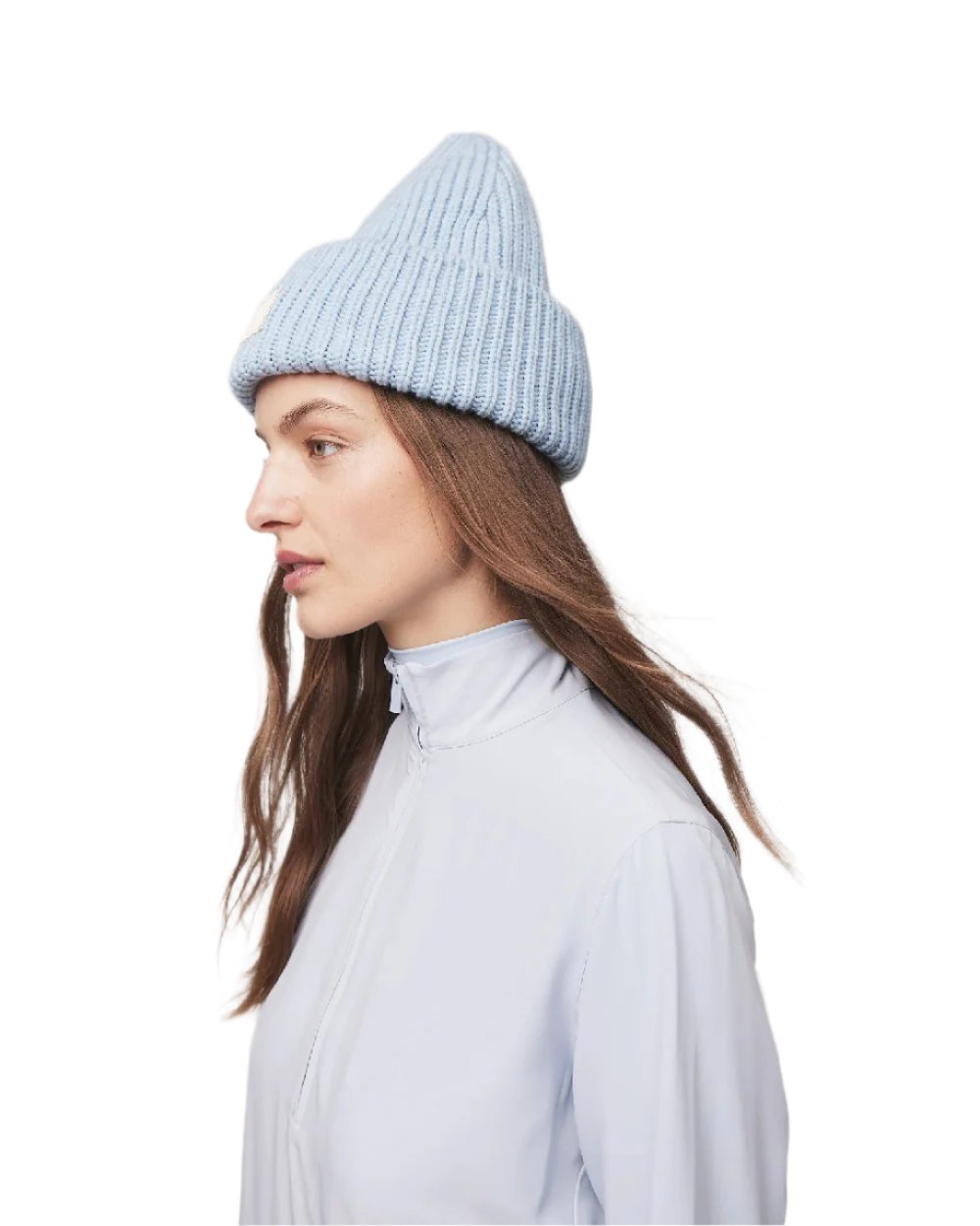 Ice Blue Coloured Tilley Alpine Beanie on white background 