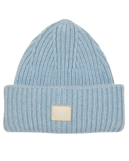 Ice Blue Coloured Tilley Alpine Beanie on white background 