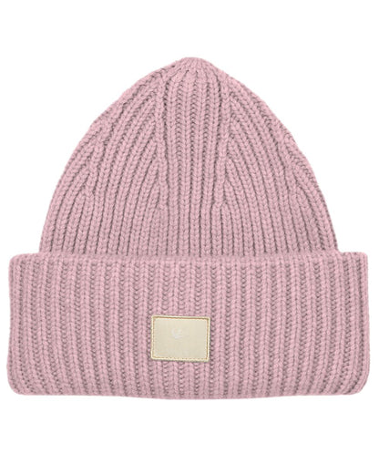 Pink Coloured Tilley Alpine Beanie on white background 