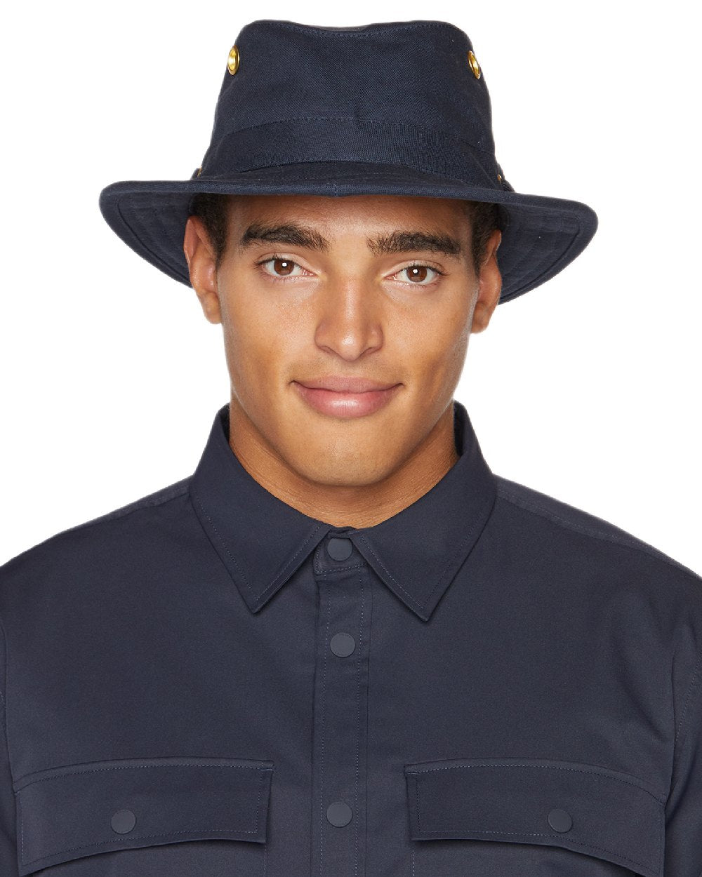 Dark Navy Coloured Tilley Authentic T5 Hat on white background 