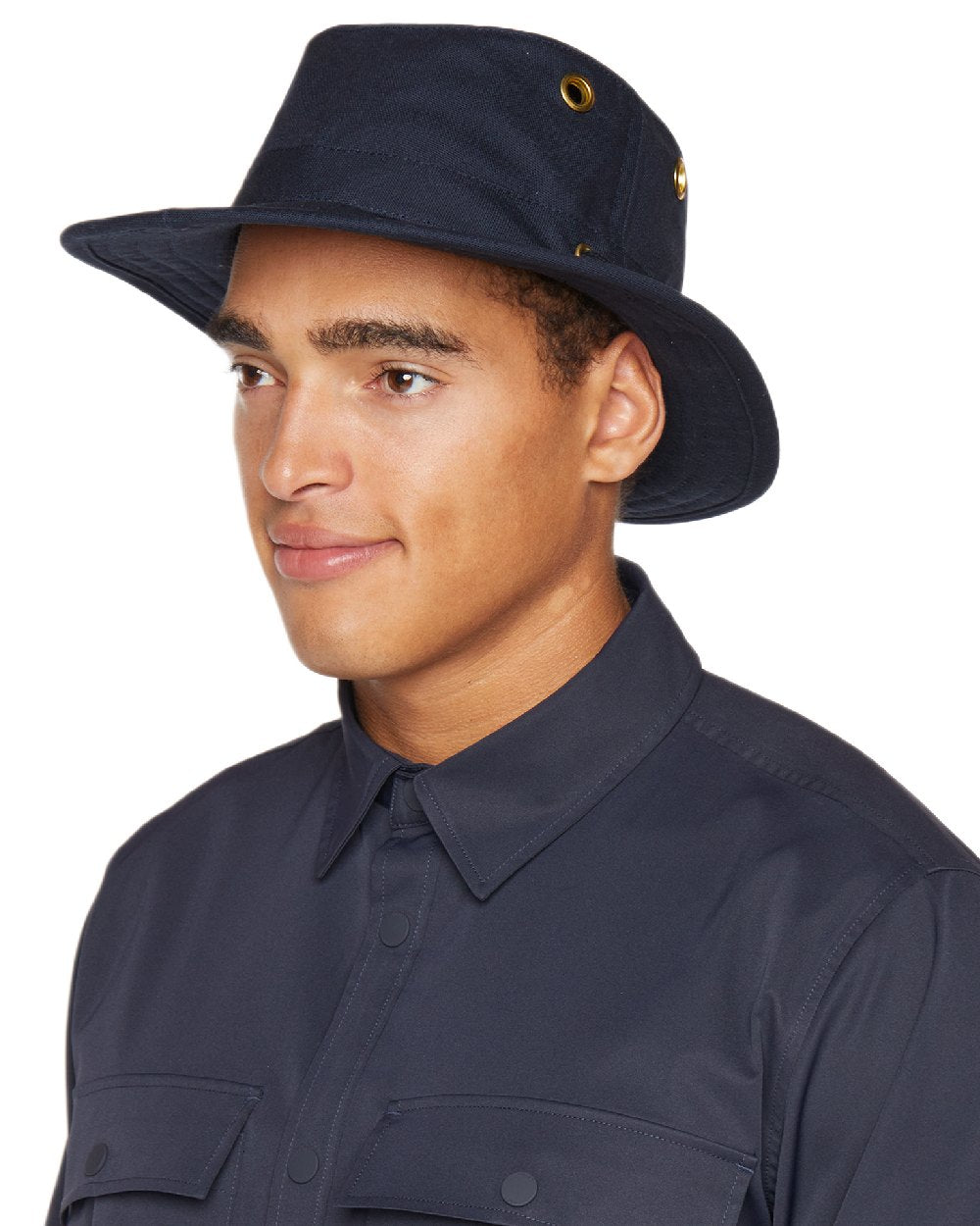 Dark Navy Coloured Tilley Authentic T5 Hat on white background 