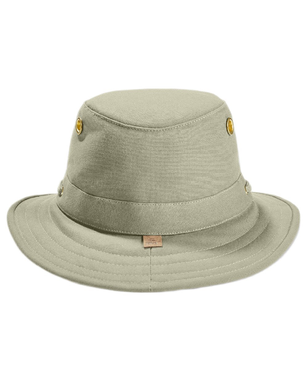 Khaki Olive Coloured Tilley Authentic T5 Hat on white background 