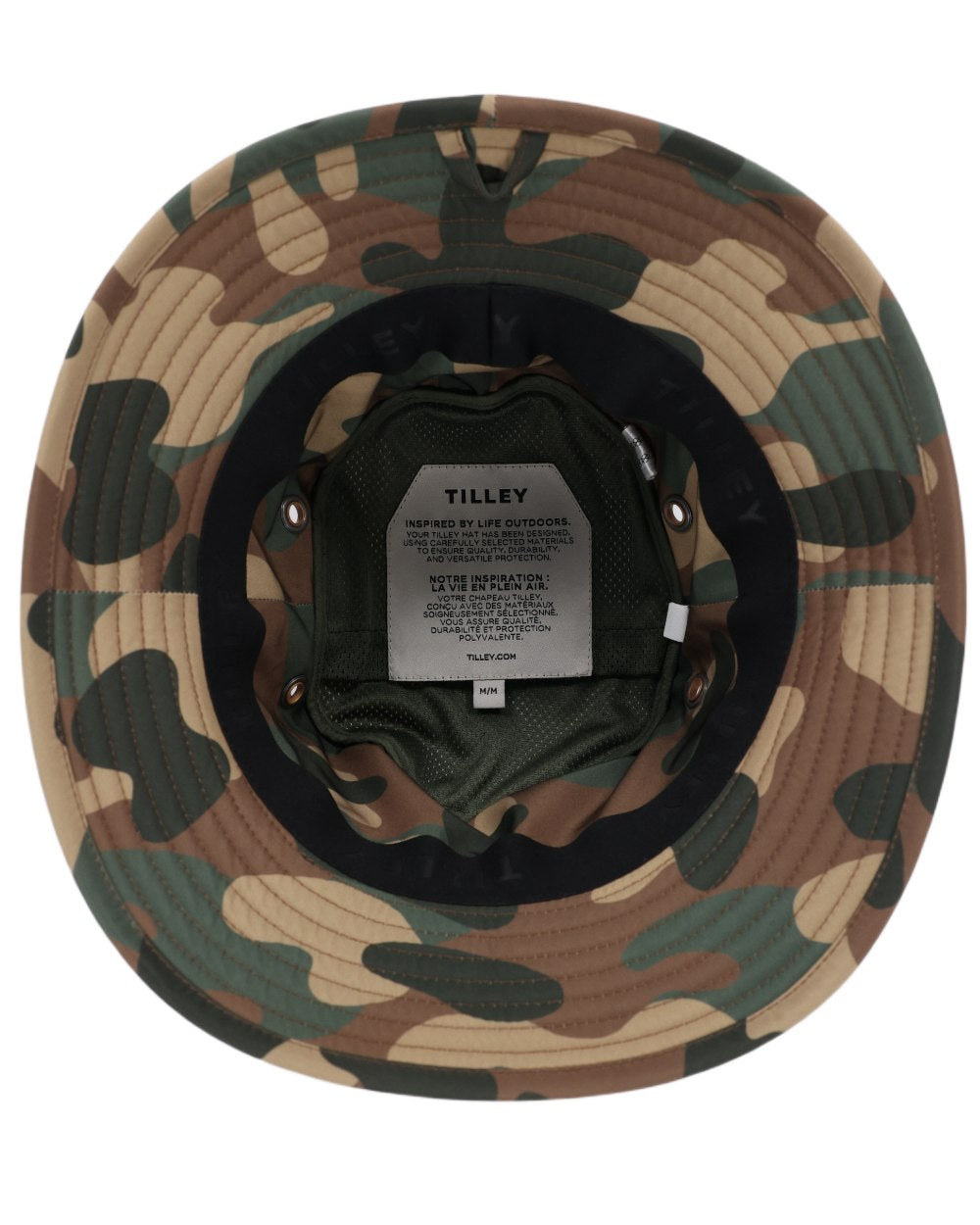 Camo coloured Tilley Camo Logo Technical T1 Bucket Hat on white background 