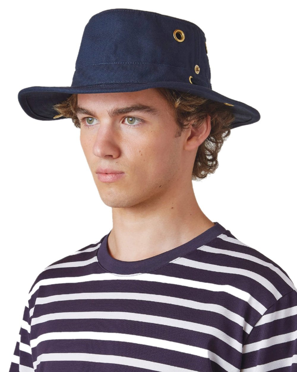 Dark Navy coloured Tilley Classic T3 Cotton Hat on White background 