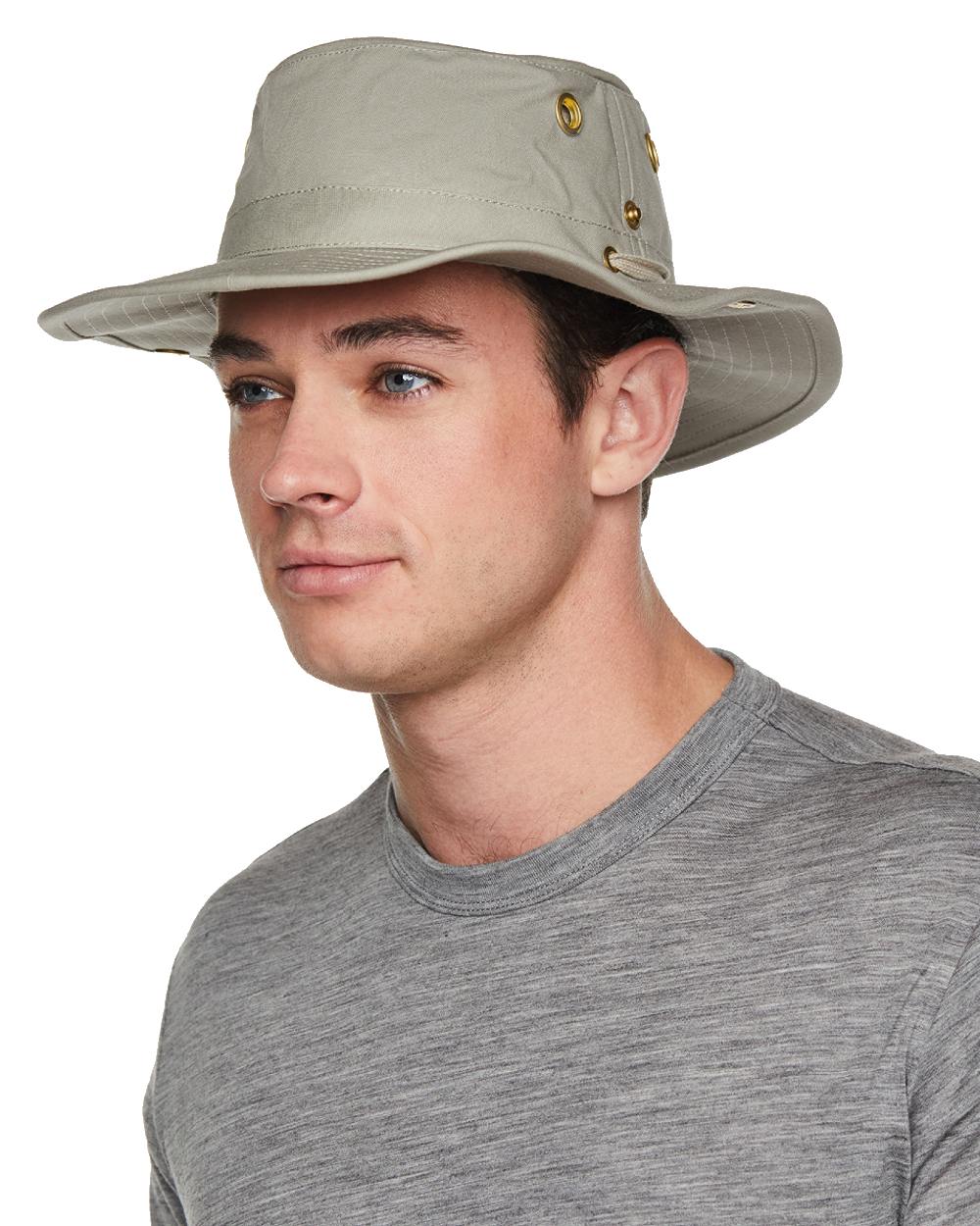 Khaki coloured Tilley Classic T3 Cotton Hat on White background 