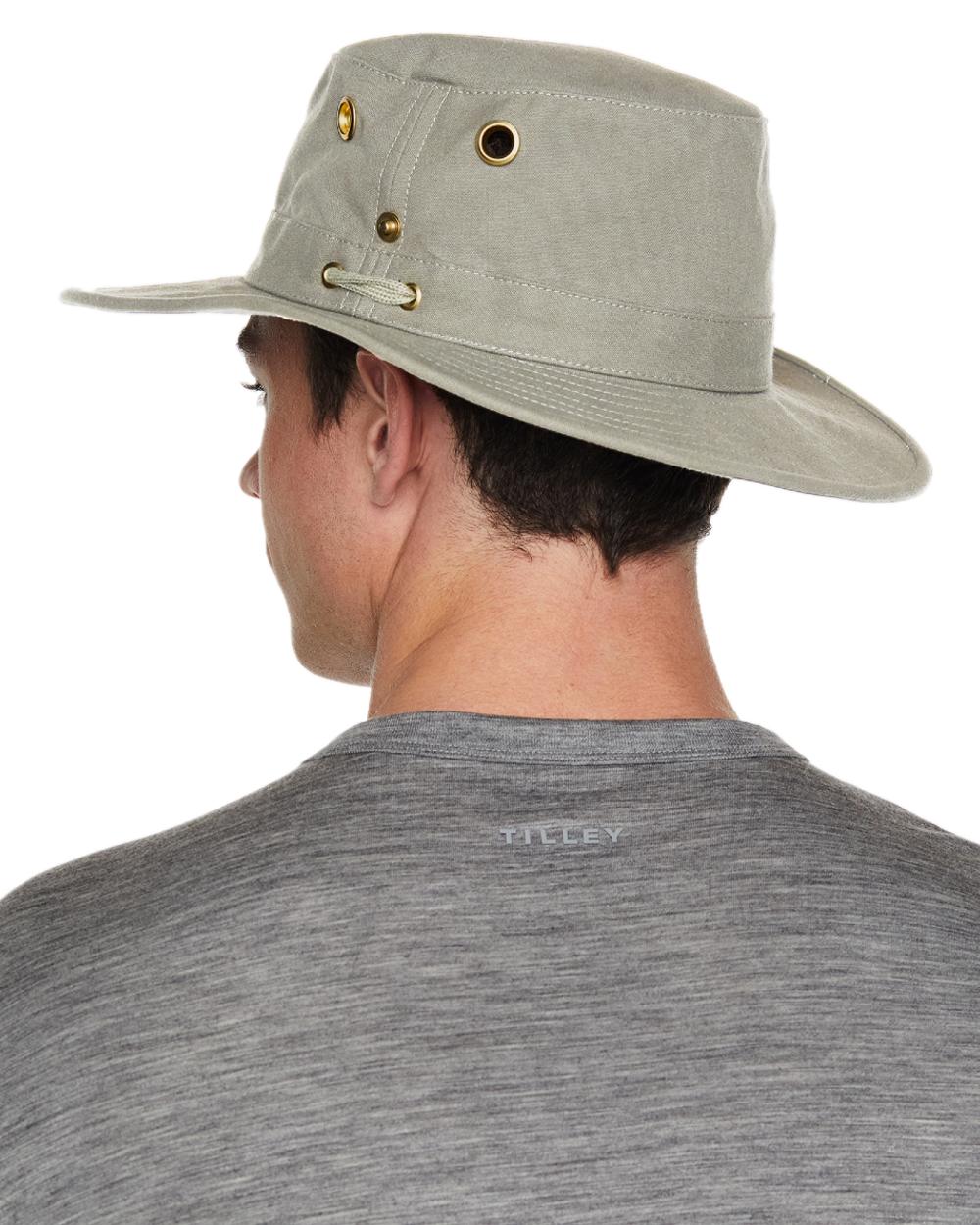 Khaki coloured Tilley Classic T3 Cotton Hat on White background 