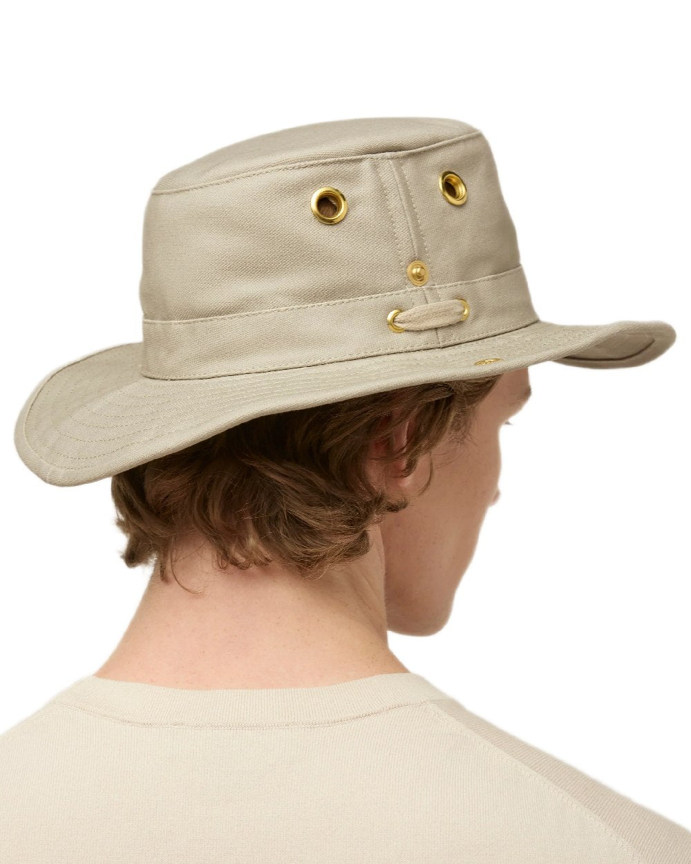 Khaki Coloured Tilley Classic T3 Cotton Hat on white background 