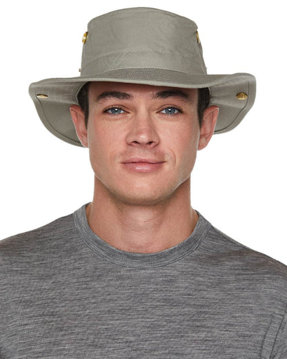 Khaki coloured Tilley Classic T3 Cotton Hat on White background 