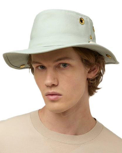 Mist Blue Coloured Tilley Classic T3 Cotton Hat on white background 