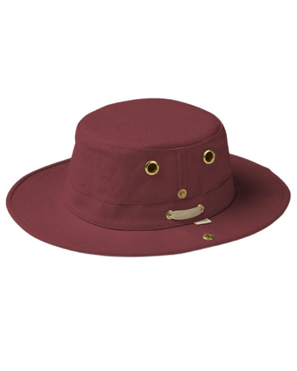 Mulberry Coloured Tilley Classic T3 Cotton Hat on white background 