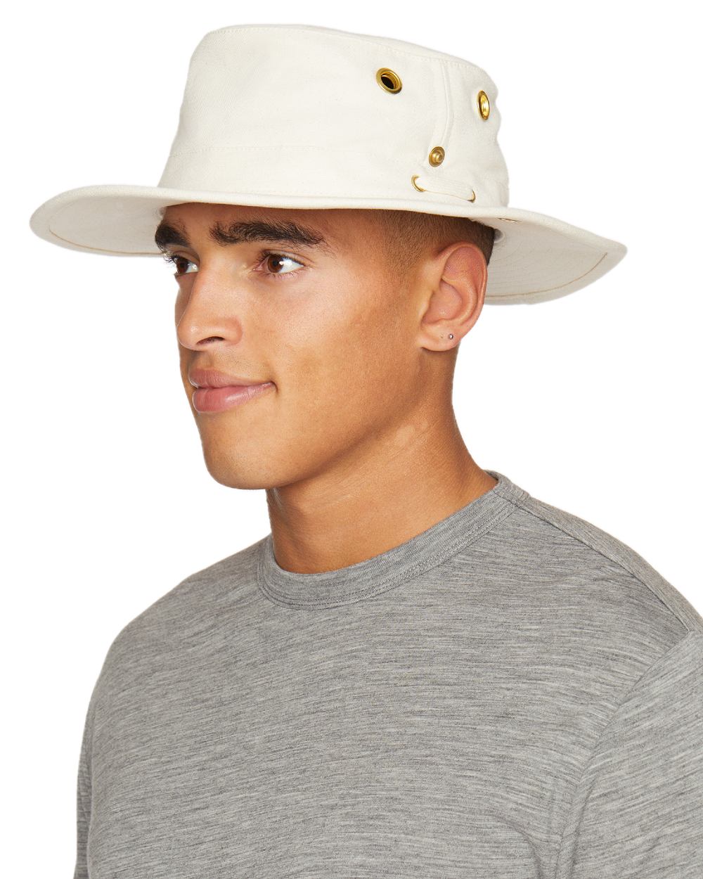 Natural coloured Tilley Classic T3 Cotton Hat on White background 