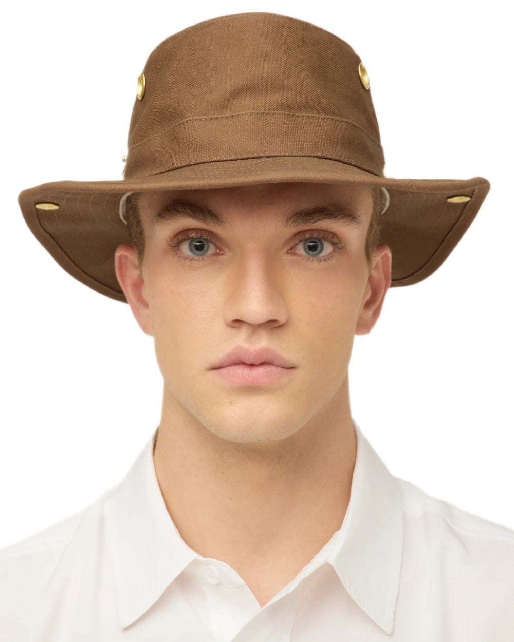 Peat Coloured Tilley Classic T3 Cotton Hat on white background 