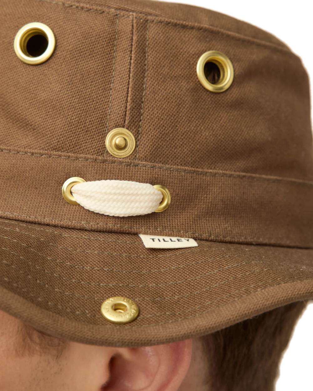 Peat Coloured Tilley Classic T3 Cotton Hat on white background 