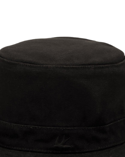 Black Coloured Tilley Fringe Wanderer Hat on white background 