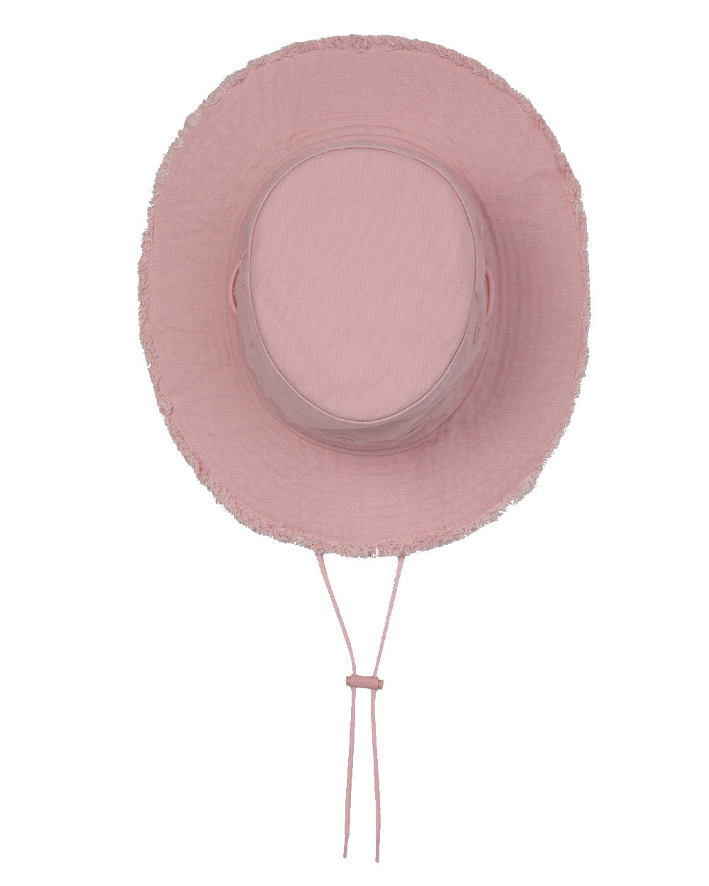 Light Pink Coloured Tilley Fringe Wanderer Hat on white background 