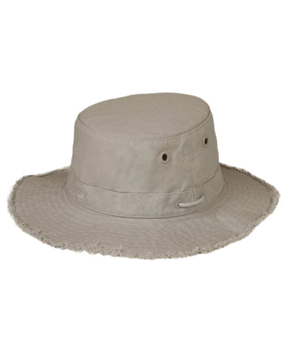 Stone Coloured Tilley Fringe Wanderer Hat on white background 