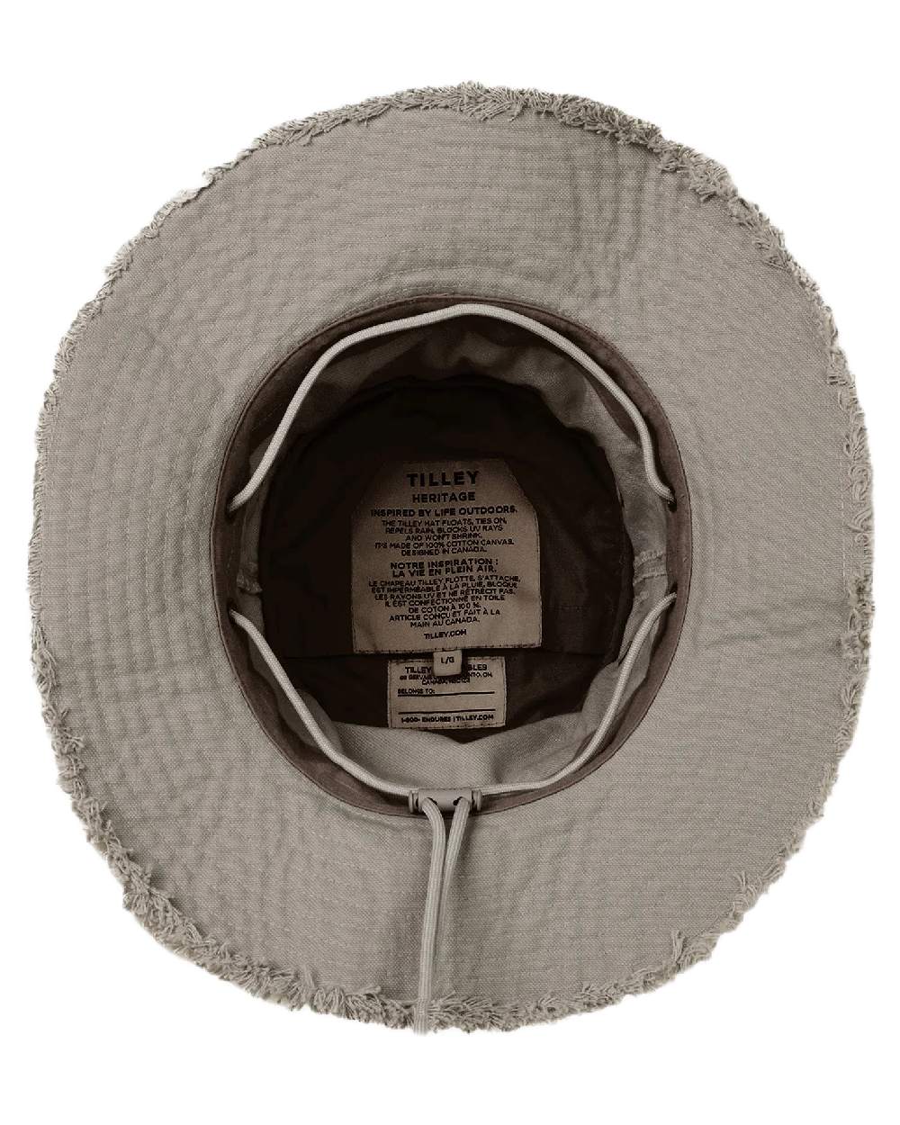 Stone Coloured Tilley Fringe Wanderer Hat on white background 