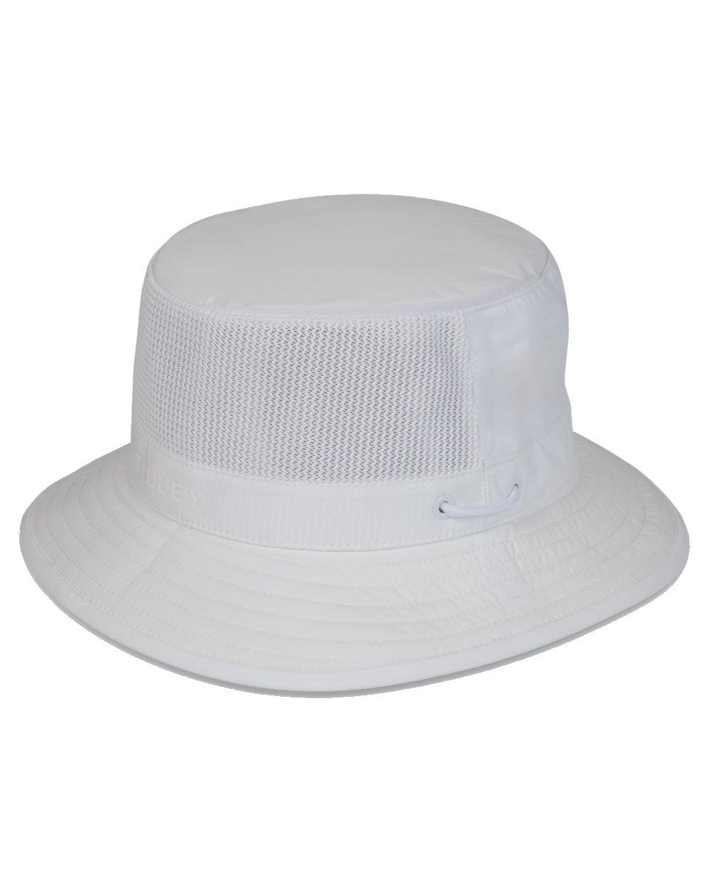 White Coloured Tilley Hat LTM1 Airflo Bucket On A White Background 
