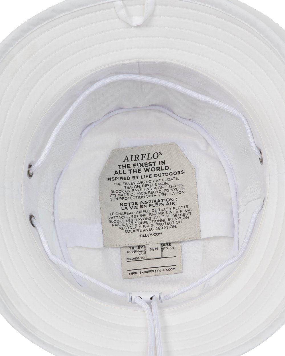 White Coloured Tilley Hat LTM1 Airflo Bucket On A White Background 
