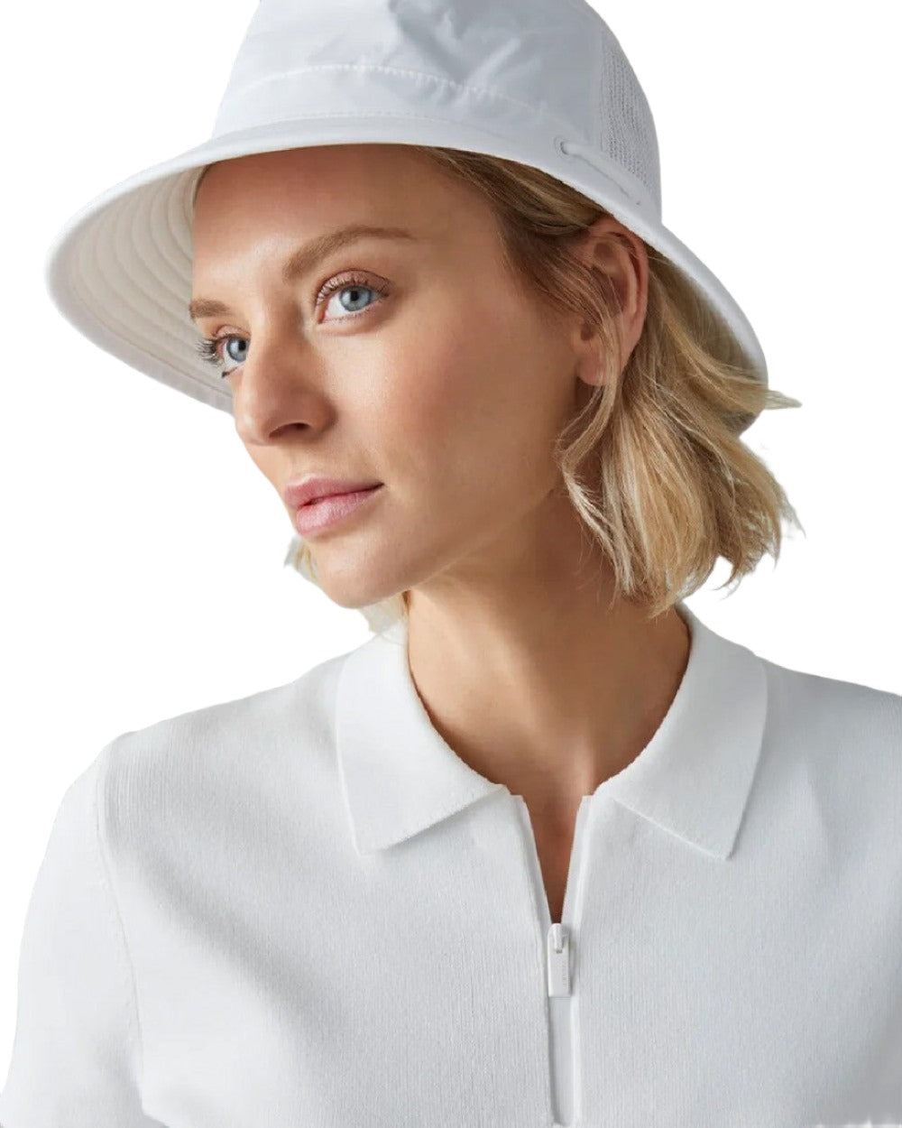 White Coloured Tilley Hat LTM1 Airflo Bucket On A White Background 