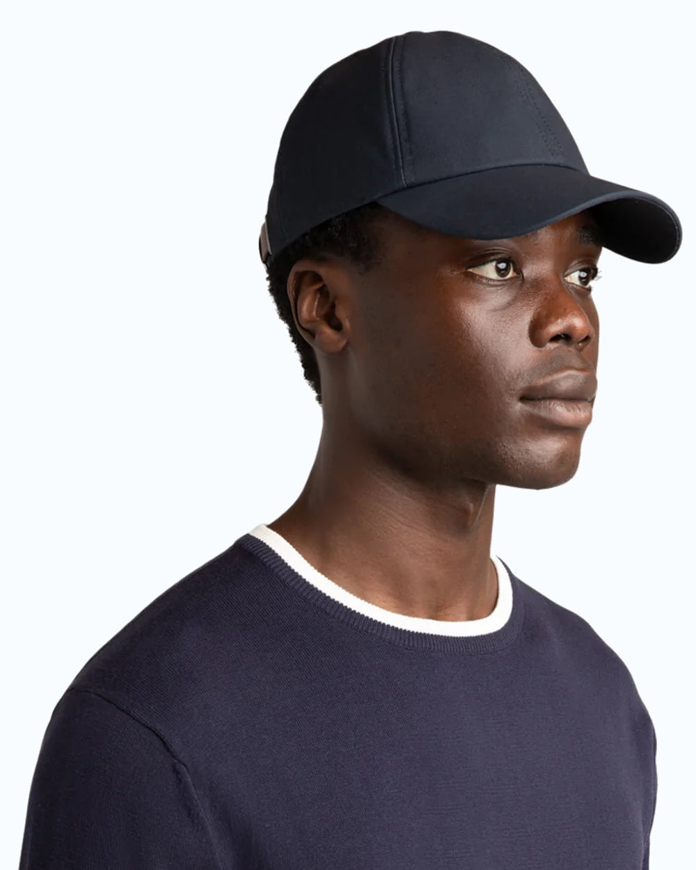 Navy Coloured Tilley Hats Waxed Baseball Cap On A White Background 