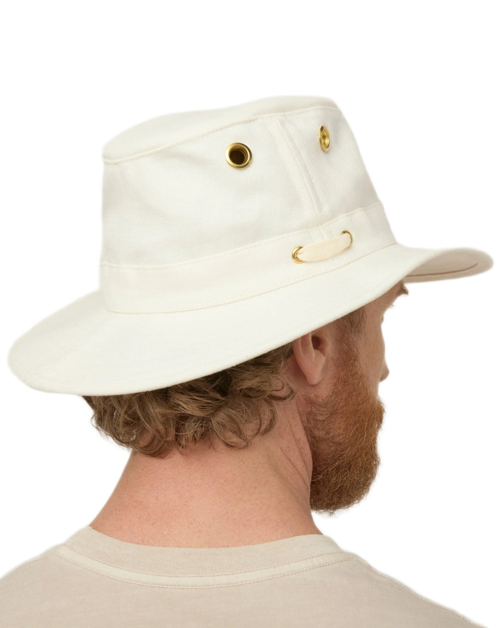 Natural Coloured Tilley Hemp Hat on white background 