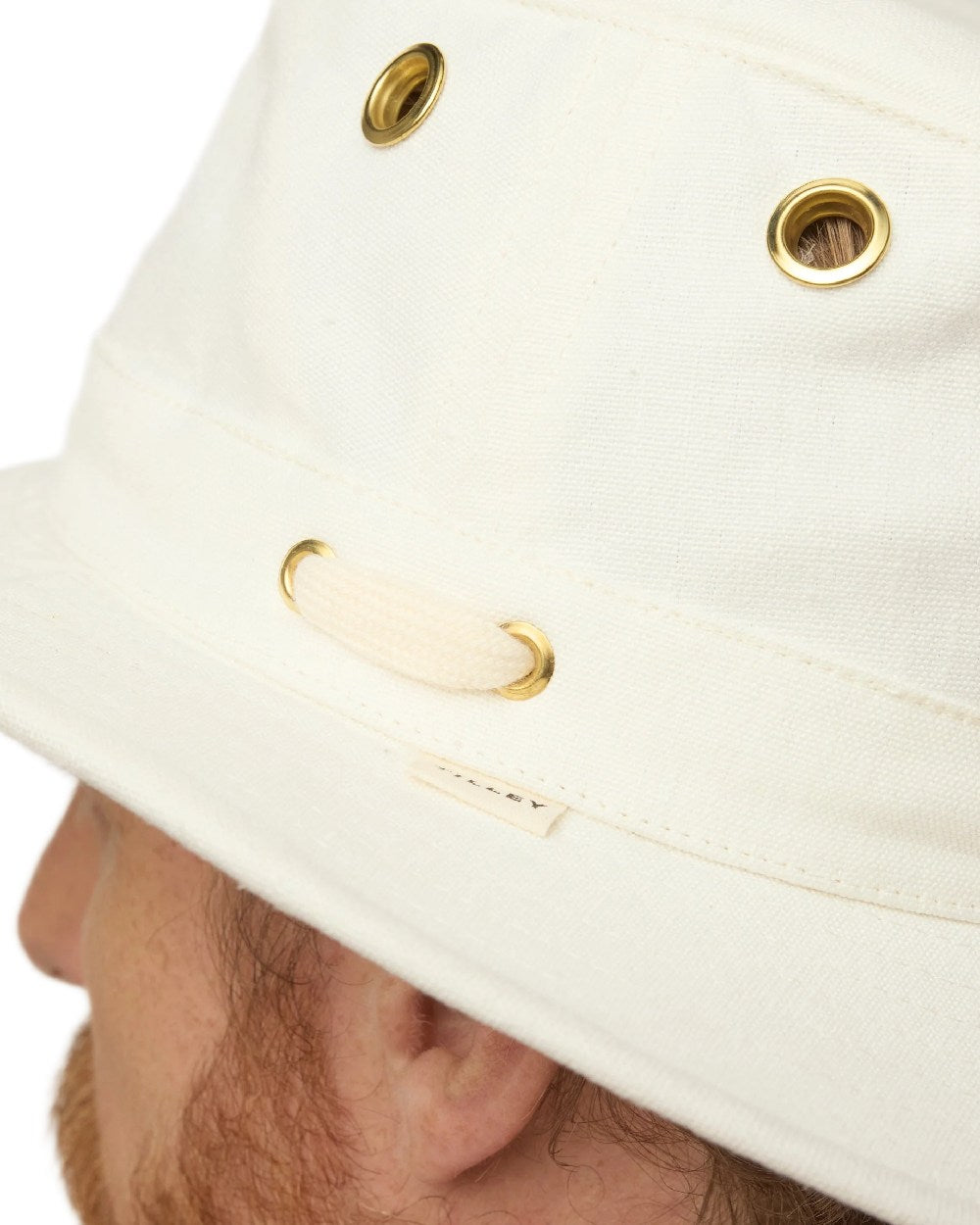 Natural Coloured Tilley Hemp Hat on white background 
