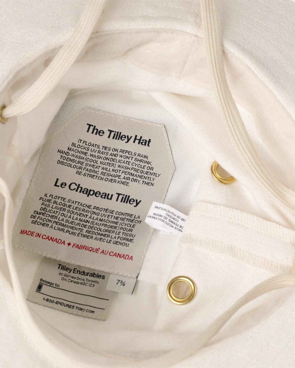 Natural Coloured Tilley Hemp Hat on white background 