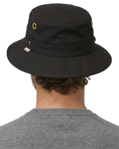 Black Coloured Tilley Iconic T1 Bucket Hat on white background 