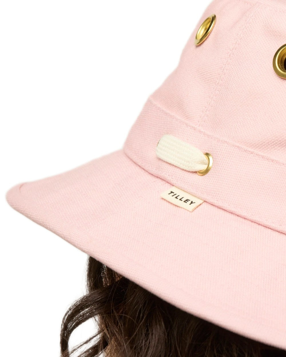 Light Pink Coloured Tilley Iconic T1 Bucket Hat on white background 