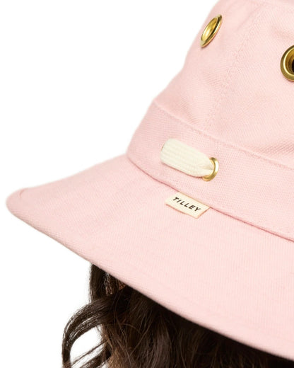 Light Pink Coloured Tilley Iconic T1 Bucket Hat on white background 