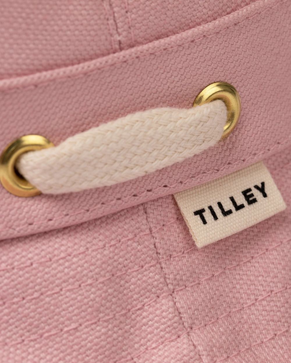 Light Pink Coloured Tilley Iconic T1 Bucket Hat on white background 