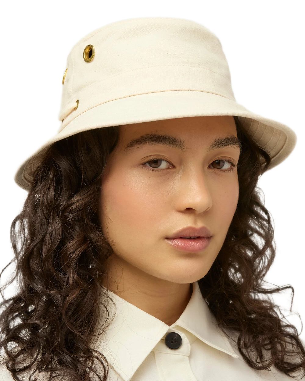 Natural Coloured Tilley Iconic T1 Bucket Hat on white background 