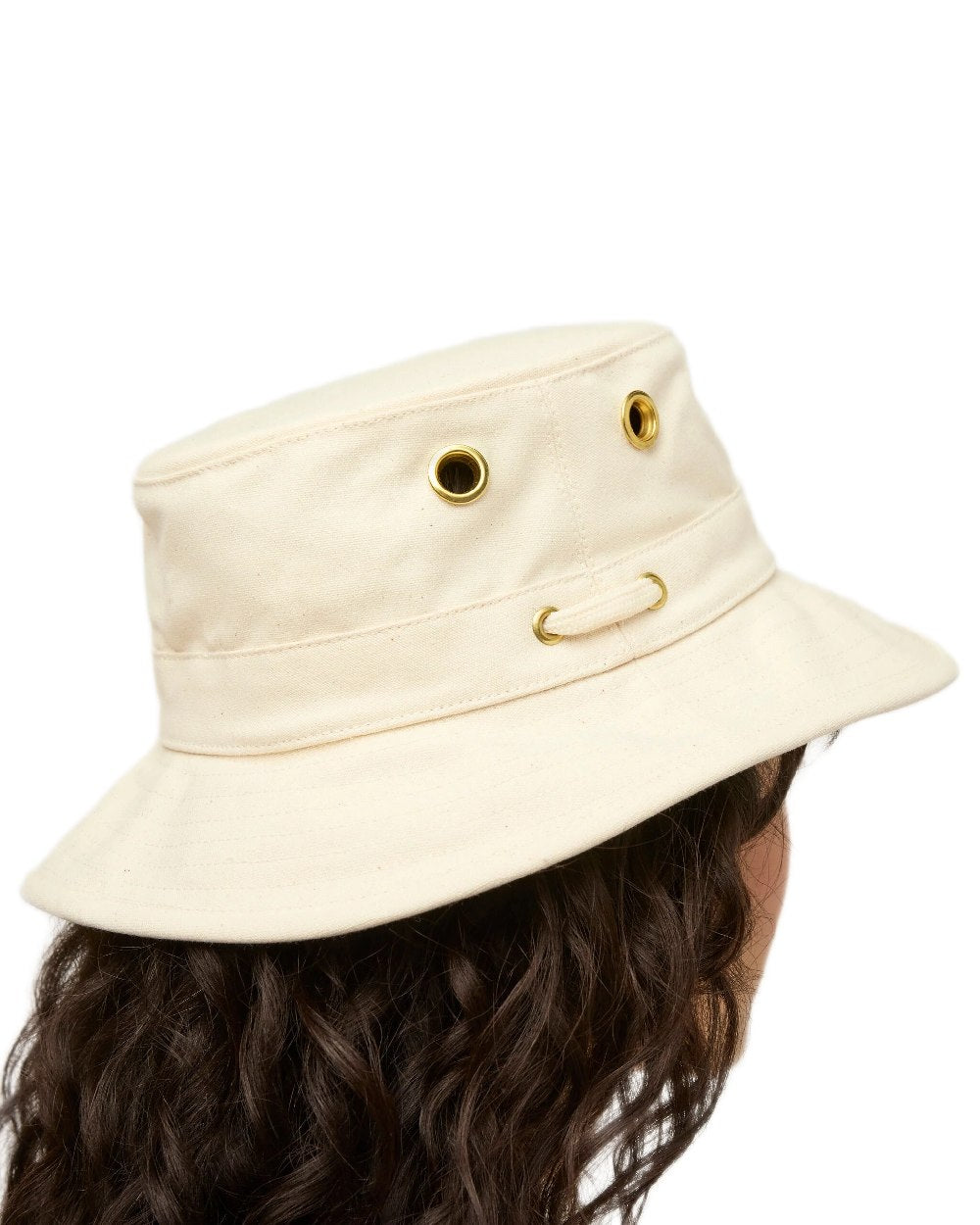 Natural Coloured Tilley Iconic T1 Bucket Hat on white background 