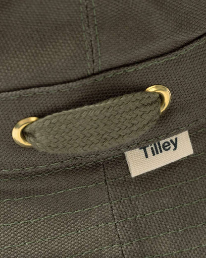 Olive Coloured Tilley Iconic T1 Bucket Hat on white background 