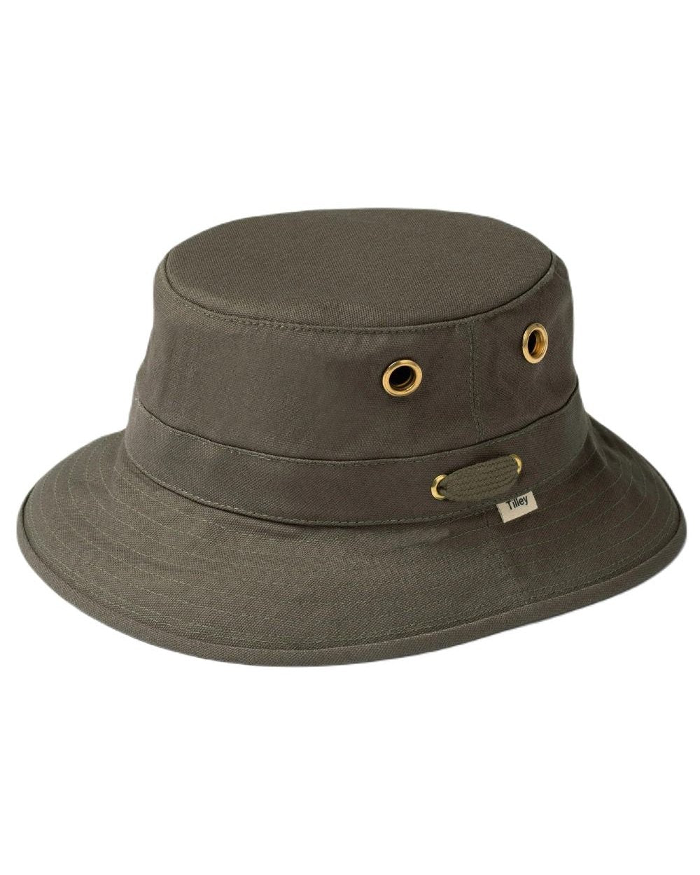 olive coloured Tilley Iconic T1 Bucket Hat on white background 