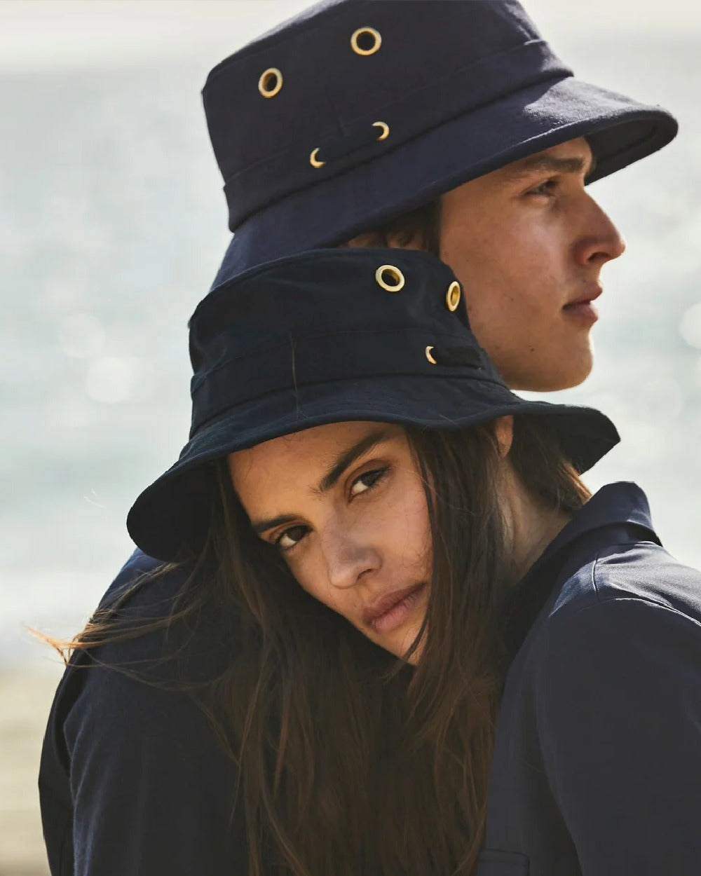 Dark Navy coloured Tilley Iconic T1 Bucket Hat on white background 