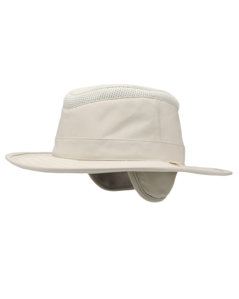 Light Stone Coloured Tilley LTM5 Winterised Airflo Slim Sun Hat on white background 
