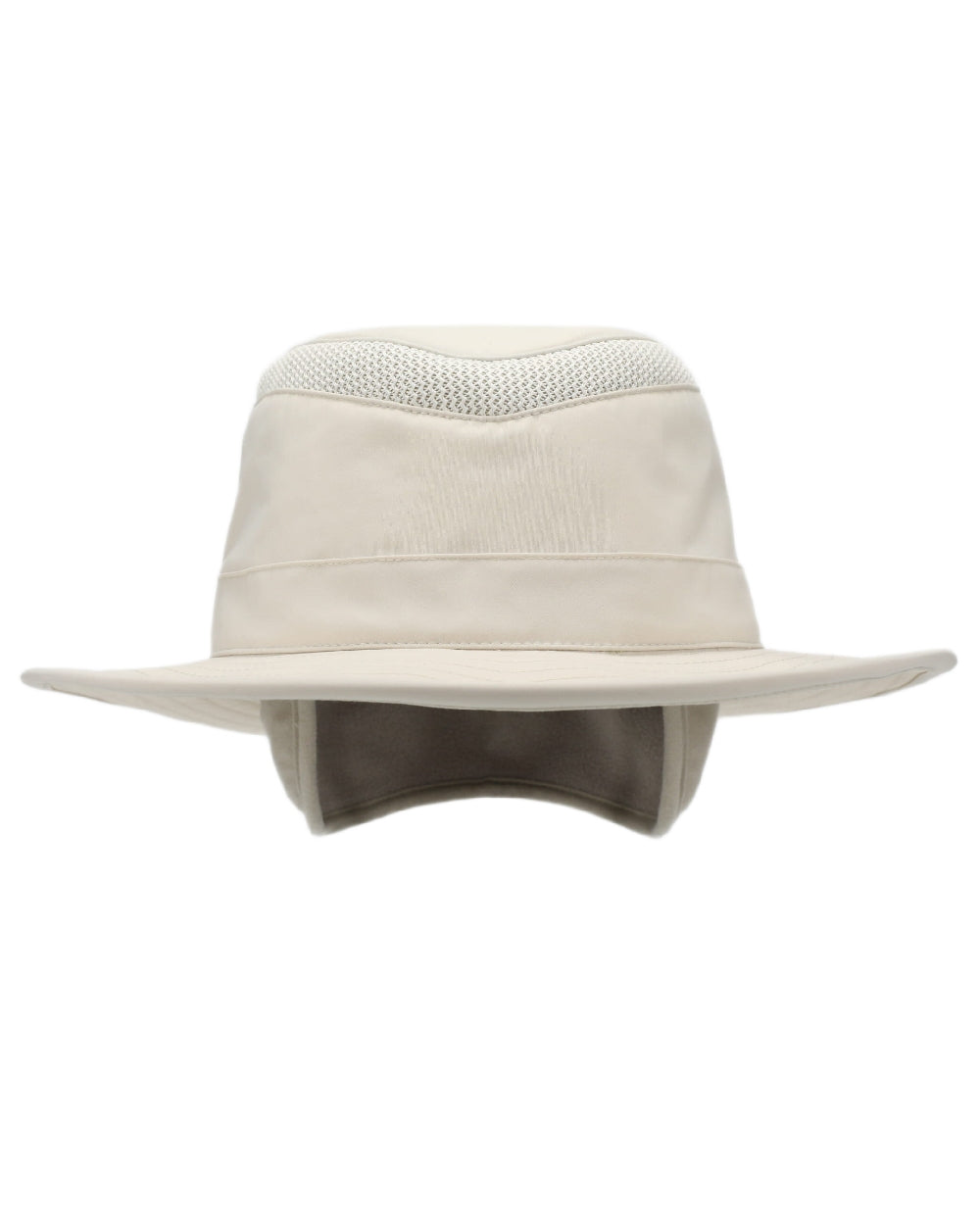 Light Stone Coloured Tilley LTM5 Winterised Airflo Slim Sun Hat on white background 