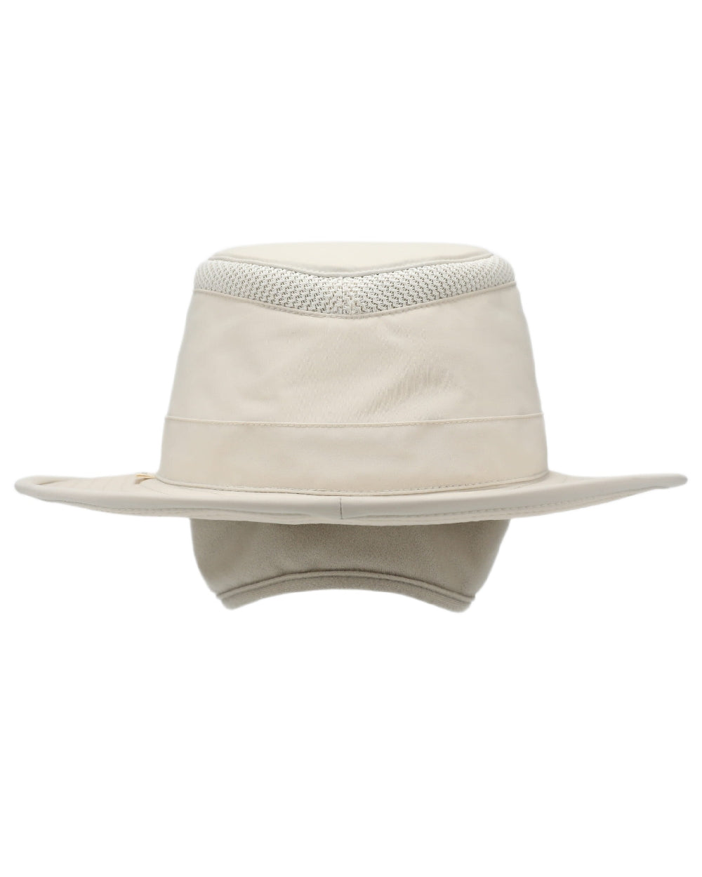 Light Stone Coloured Tilley LTM5 Winterised Airflo Slim Sun Hat on white background 