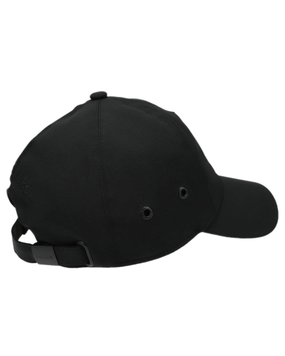Black Coloured Tilley New Tech Travel Cap on white background 